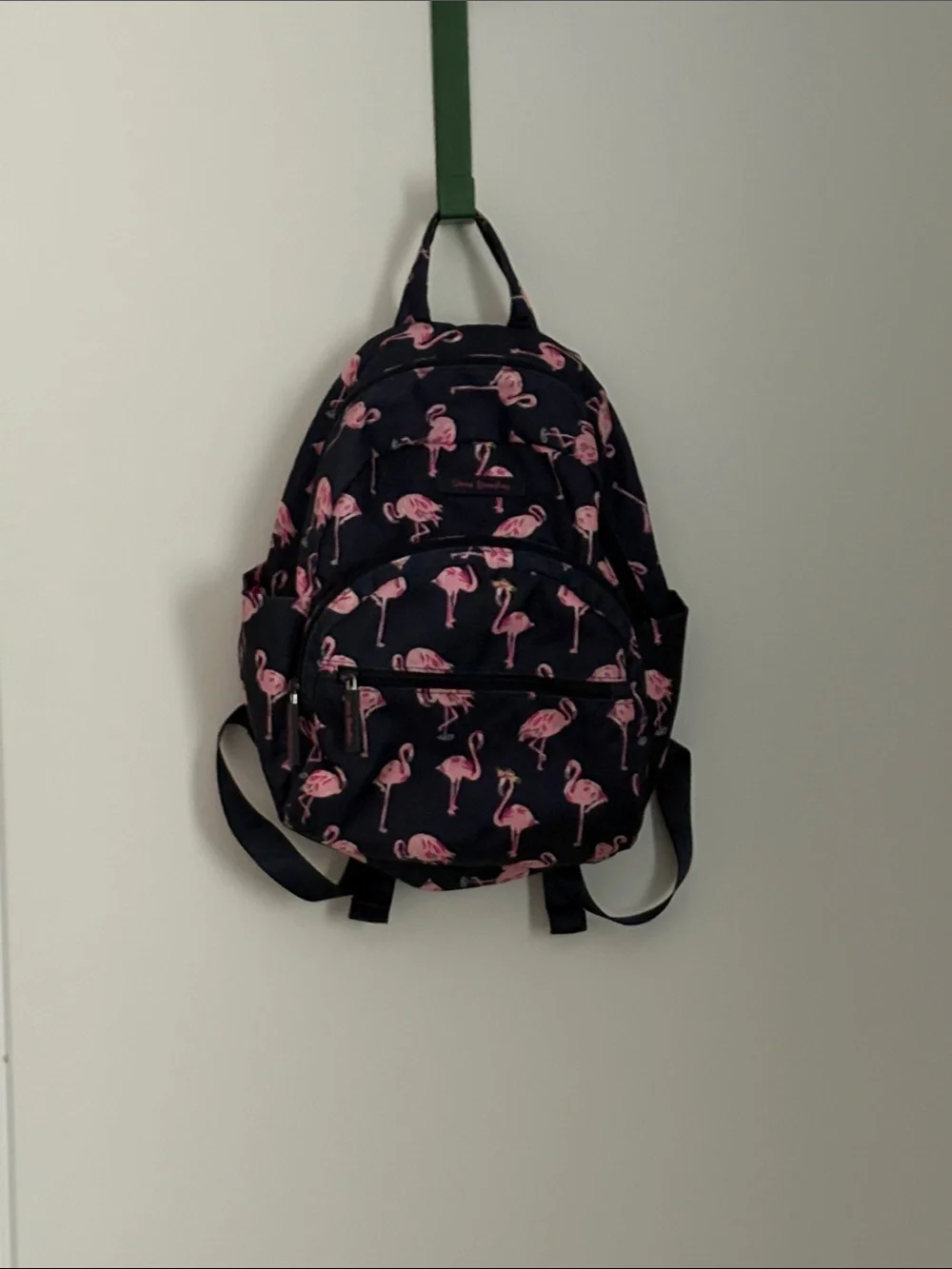 Vera Bradley Navy Backpack with Pink Flamingo Print - Picture 1 of 1